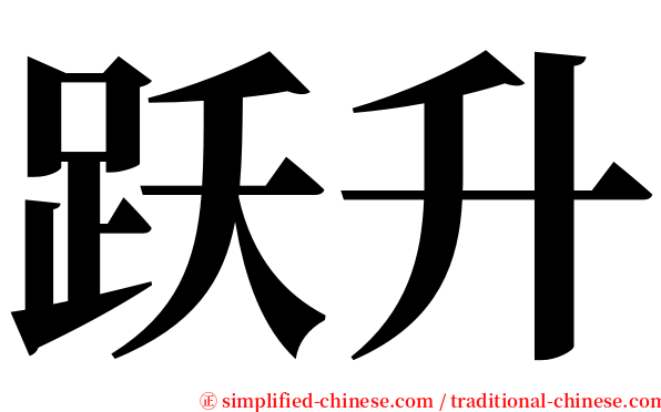 跃升 serif font