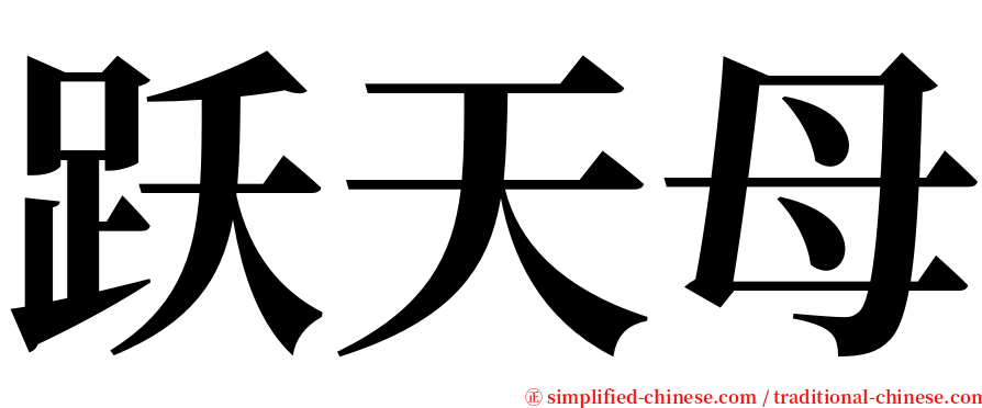 跃天母 serif font