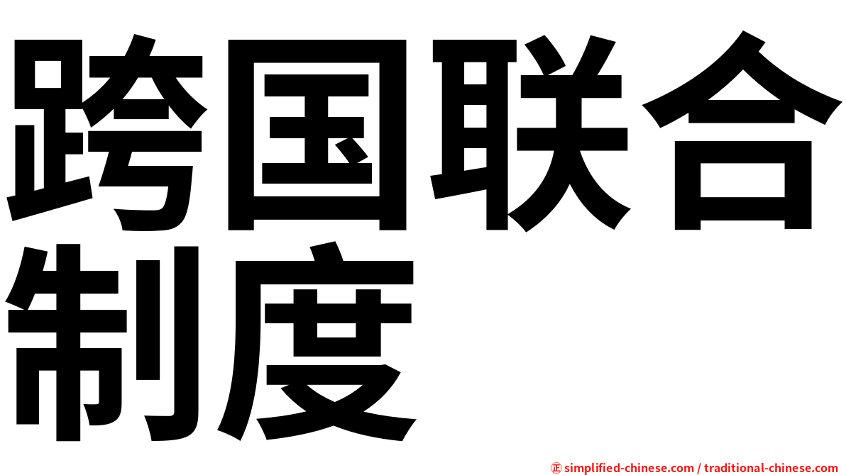 跨国联合制度