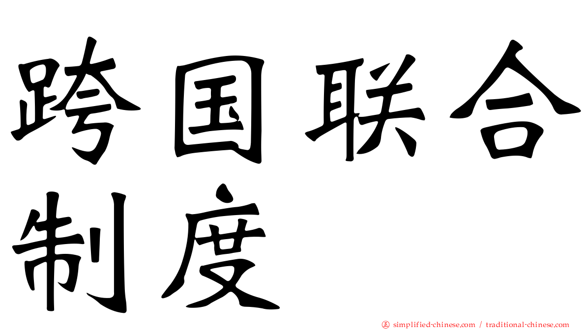 跨国联合制度