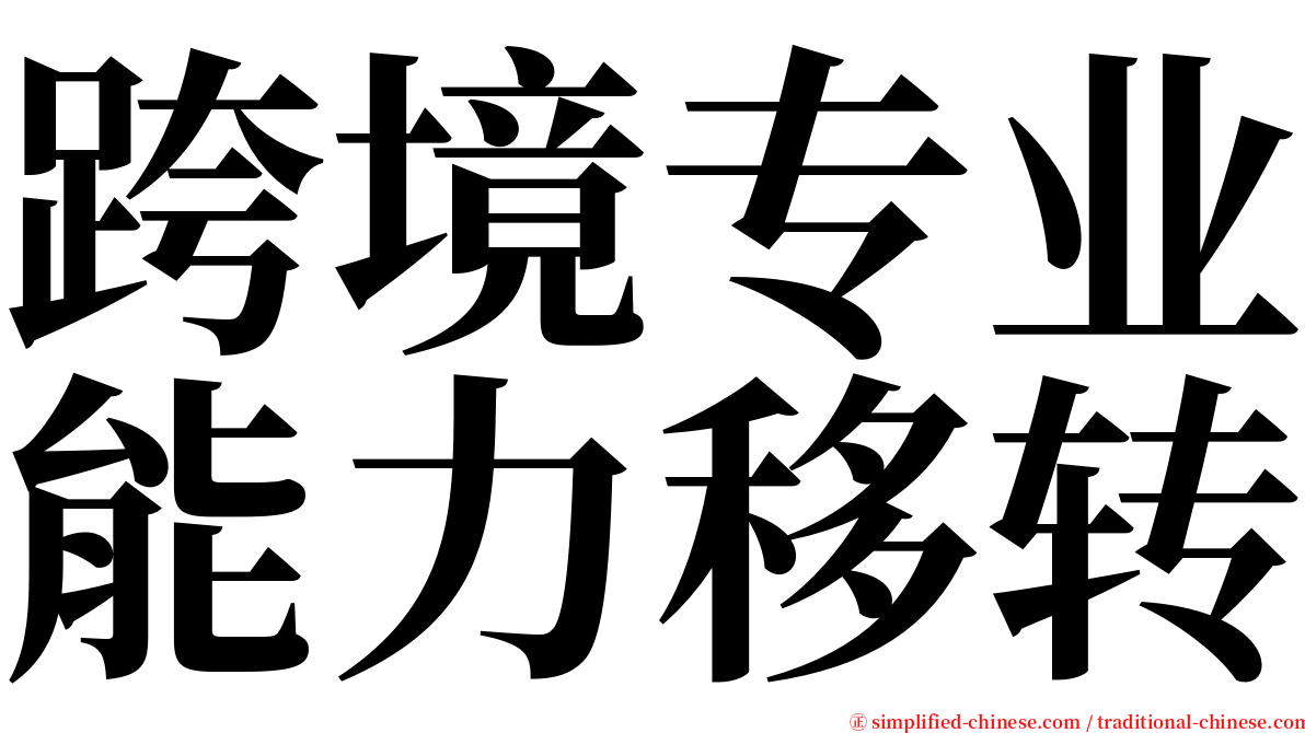 跨境专业能力移转 serif font