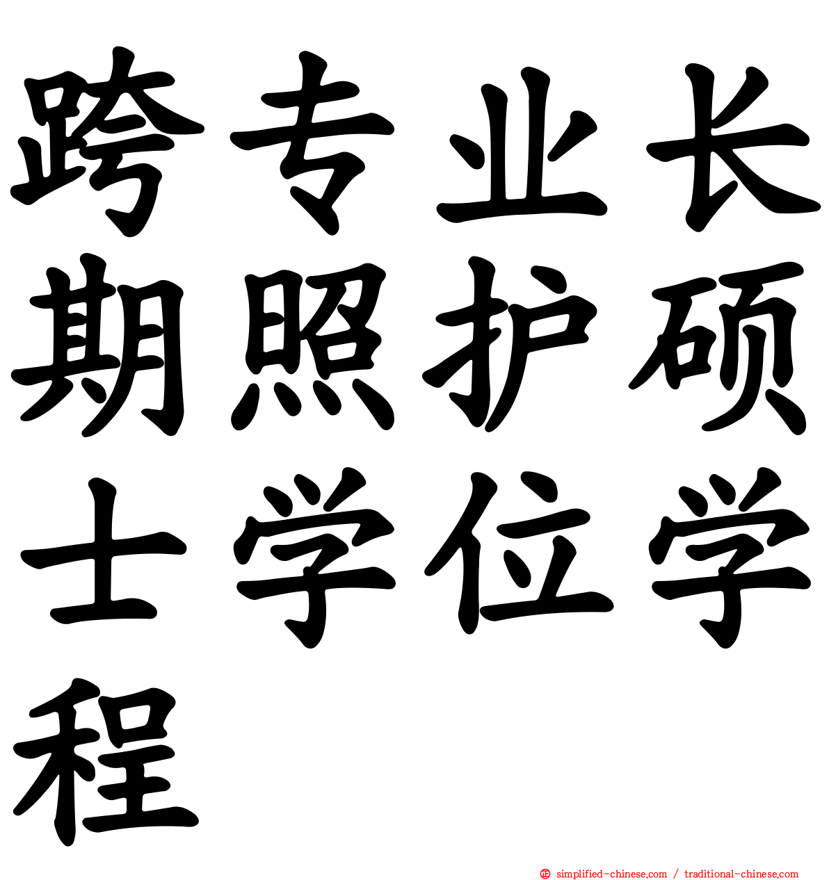 跨专业长期照护硕士学位学程