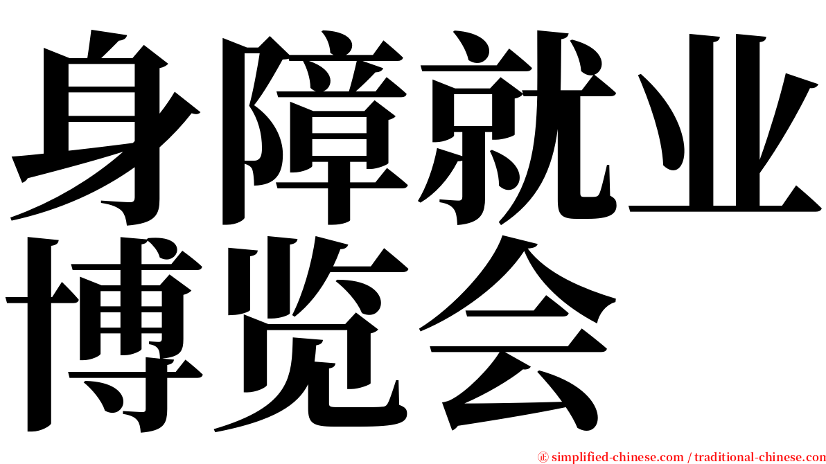 身障就业博览会 serif font