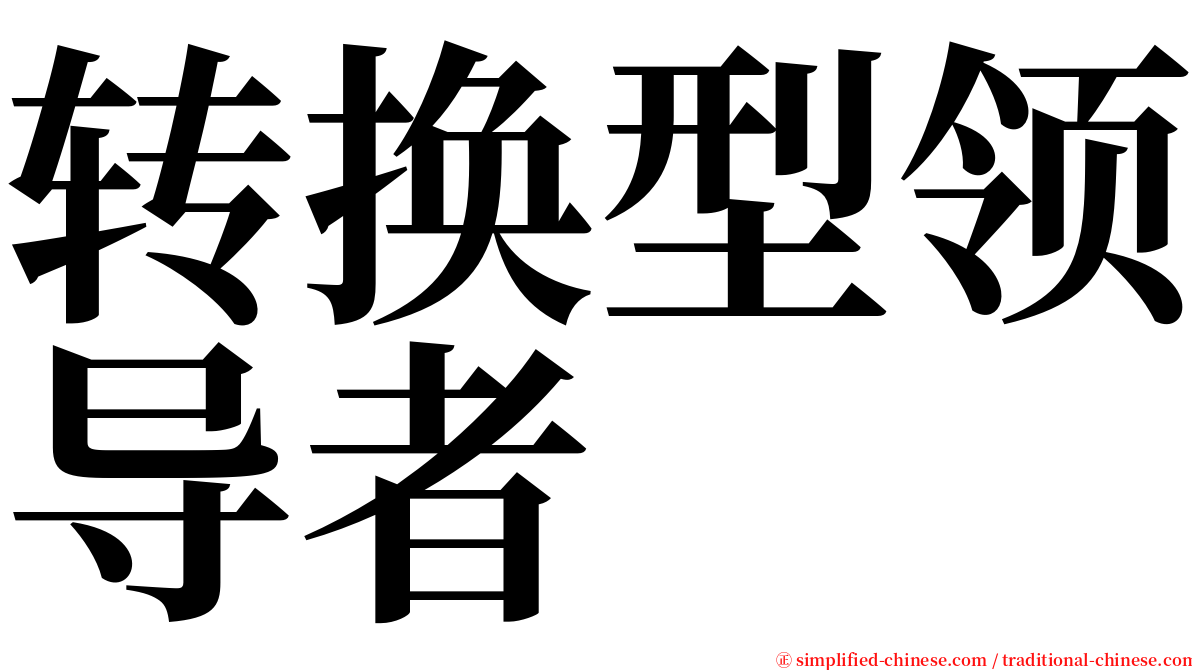 转换型领导者 serif font