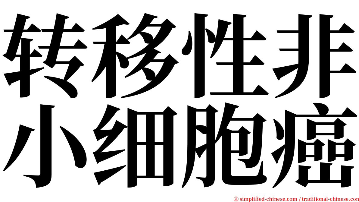 转移性非小细胞癌 serif font