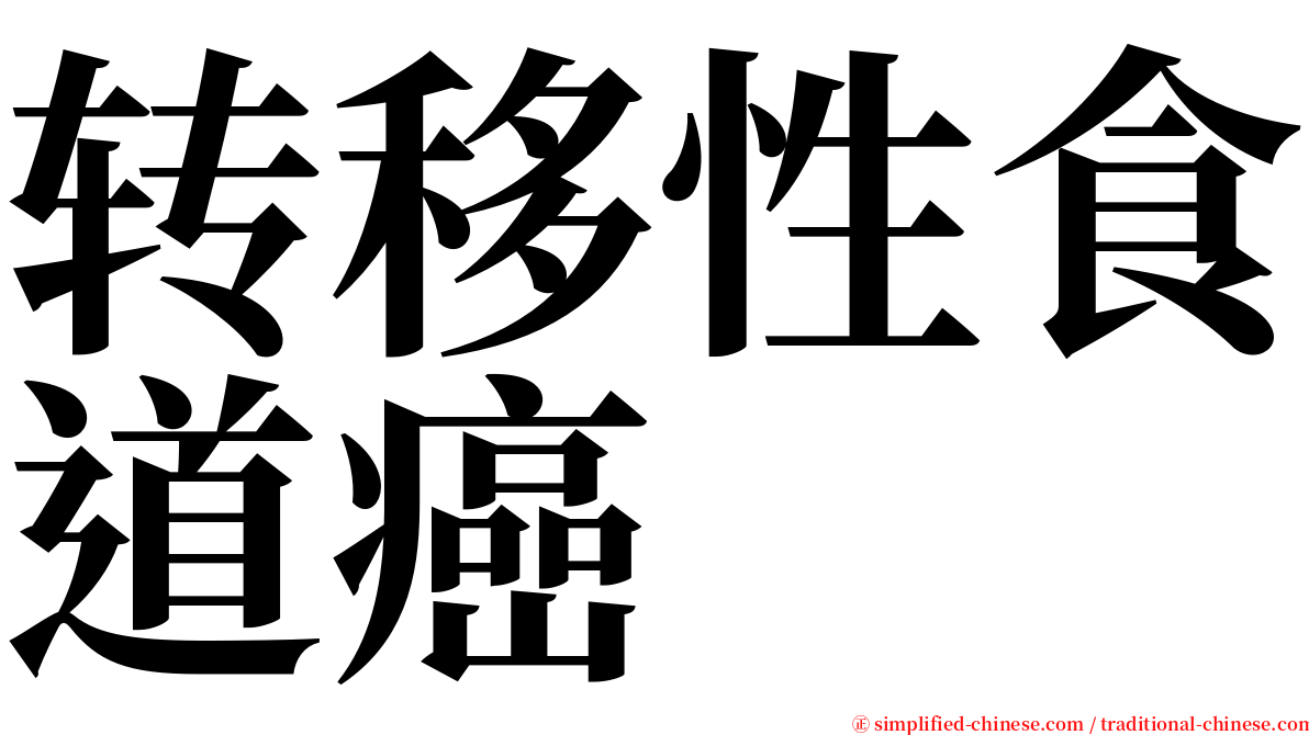 转移性食道癌 serif font