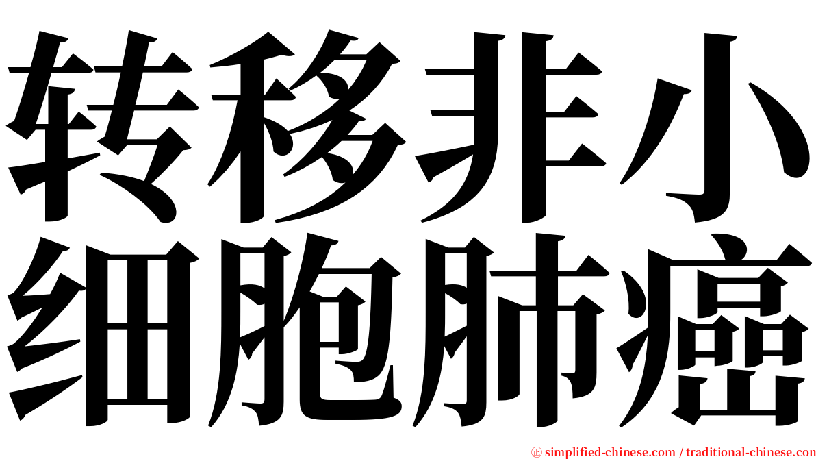 转移非小细胞肺癌 serif font