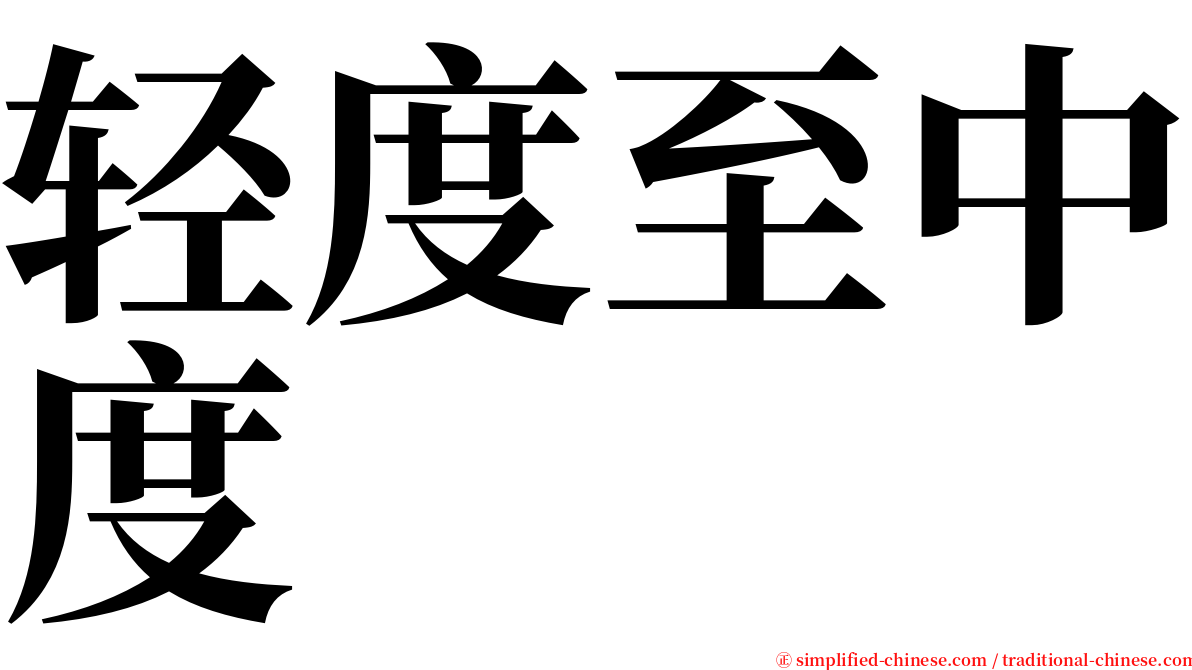 轻度至中度 serif font