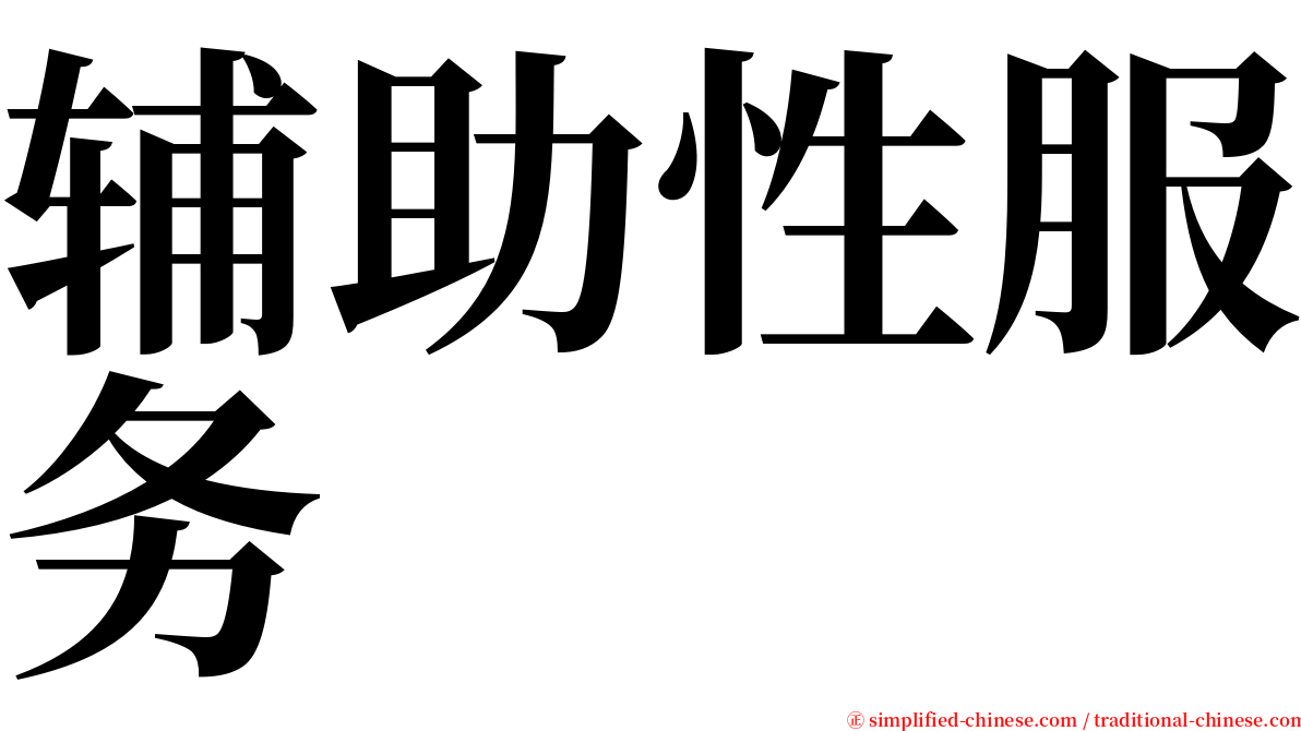 辅助性服务 serif font