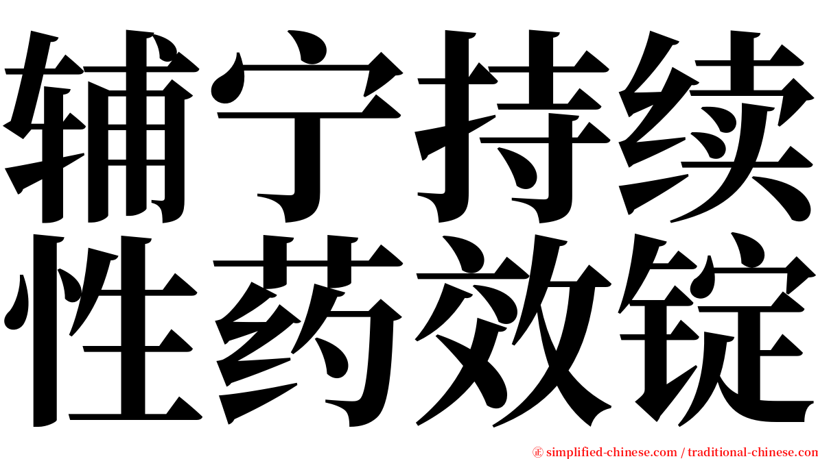 辅宁持续性药效锭 serif font