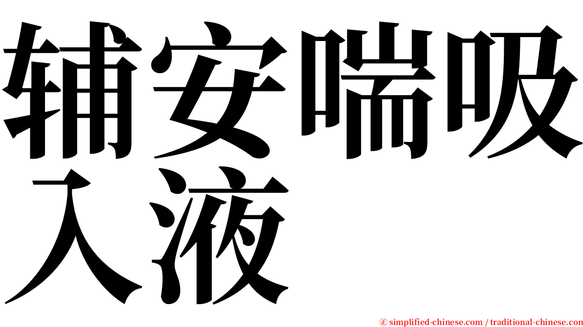 辅安喘吸入液 serif font
