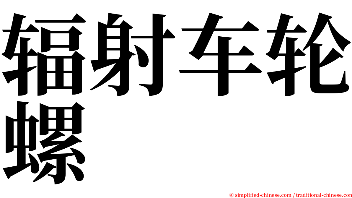 辐射车轮螺 serif font