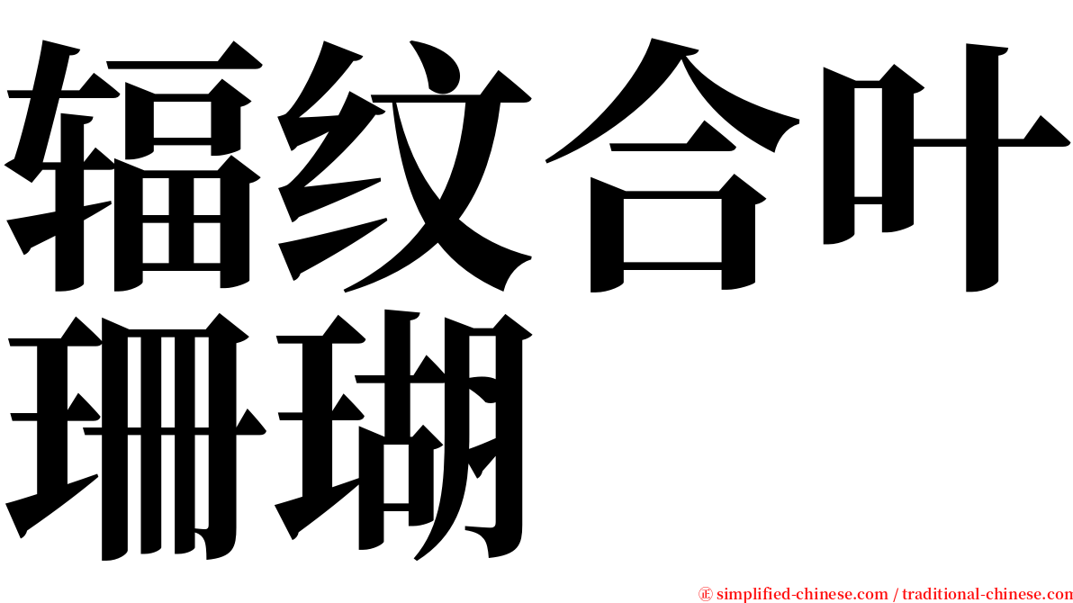 辐纹合叶珊瑚 serif font