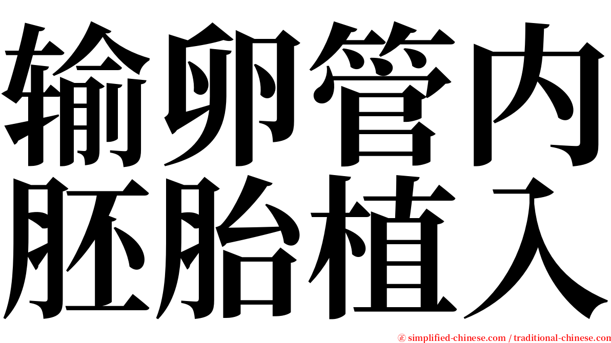 输卵管内胚胎植入 serif font