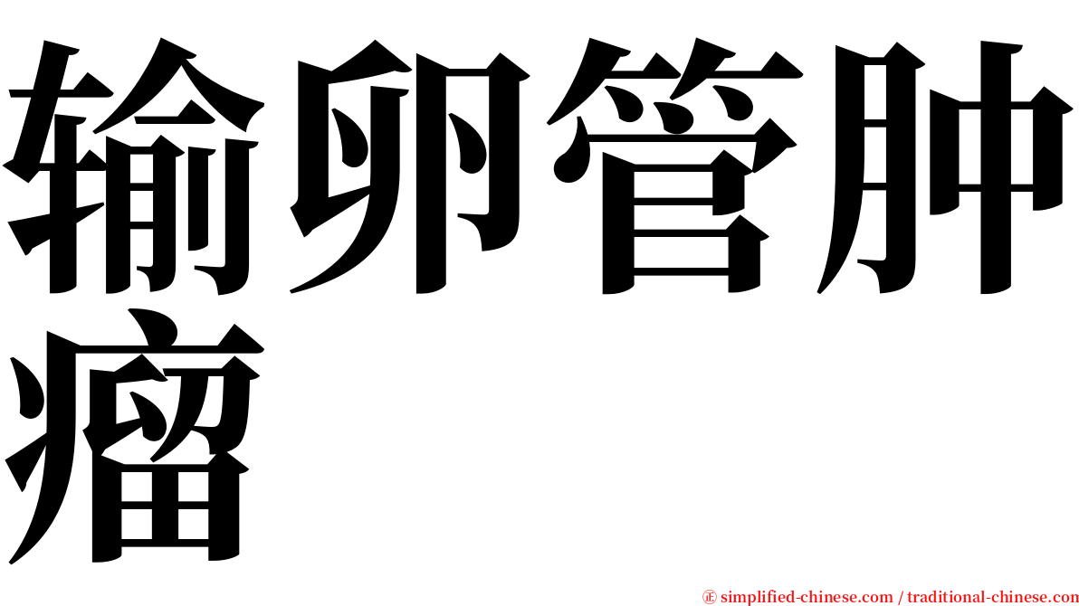 输卵管肿瘤 serif font