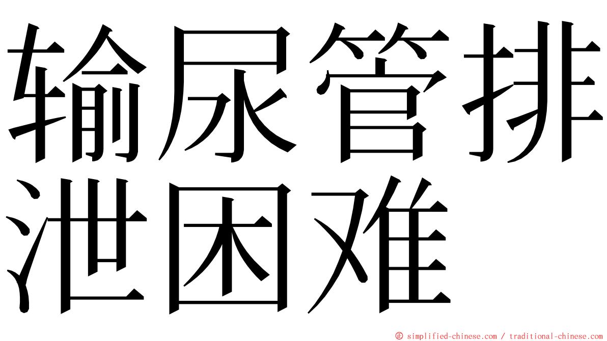 输尿管排泄困难 ming font