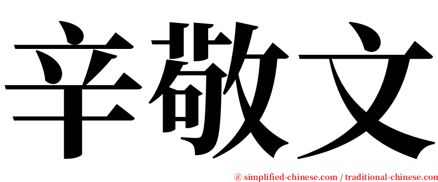 辛敬文 serif font