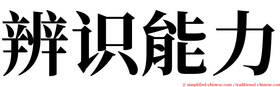 辨识能力 serif font