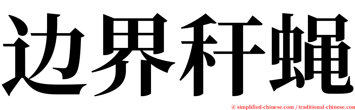 边界秆蝇 serif font