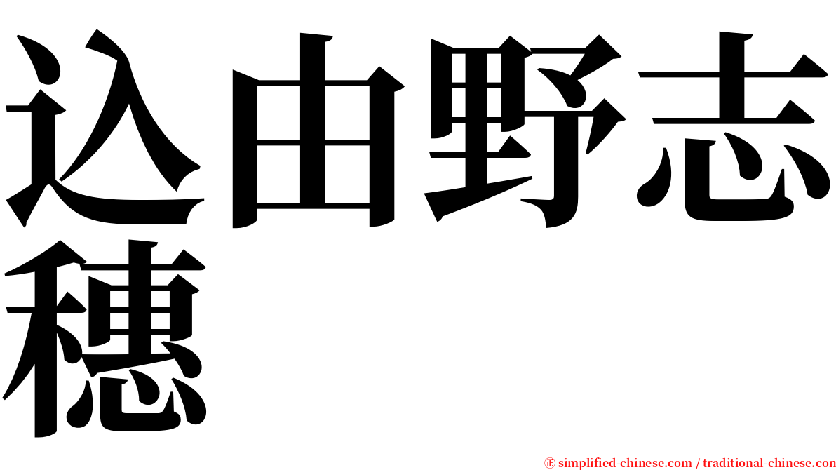 込由野志穗 serif font
