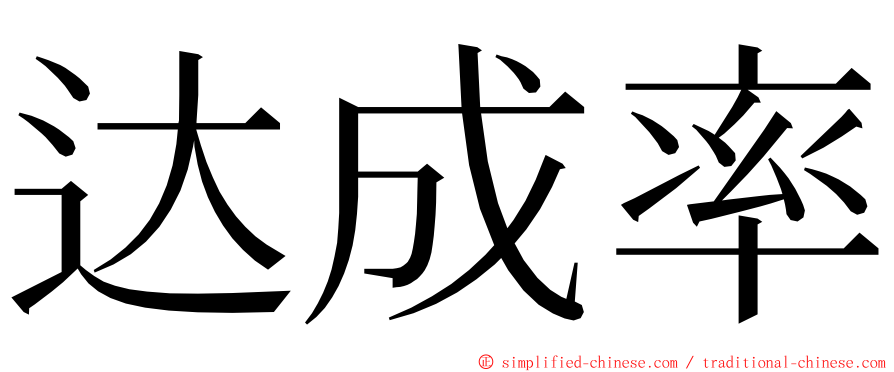 达成率 ming font