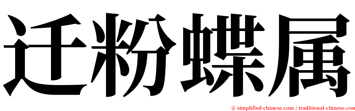 迁粉蝶属 serif font