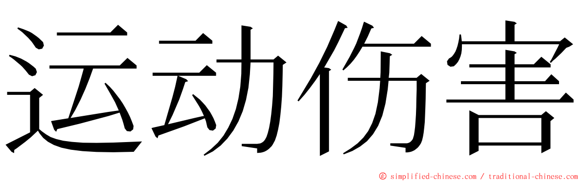 运动伤害 ming font