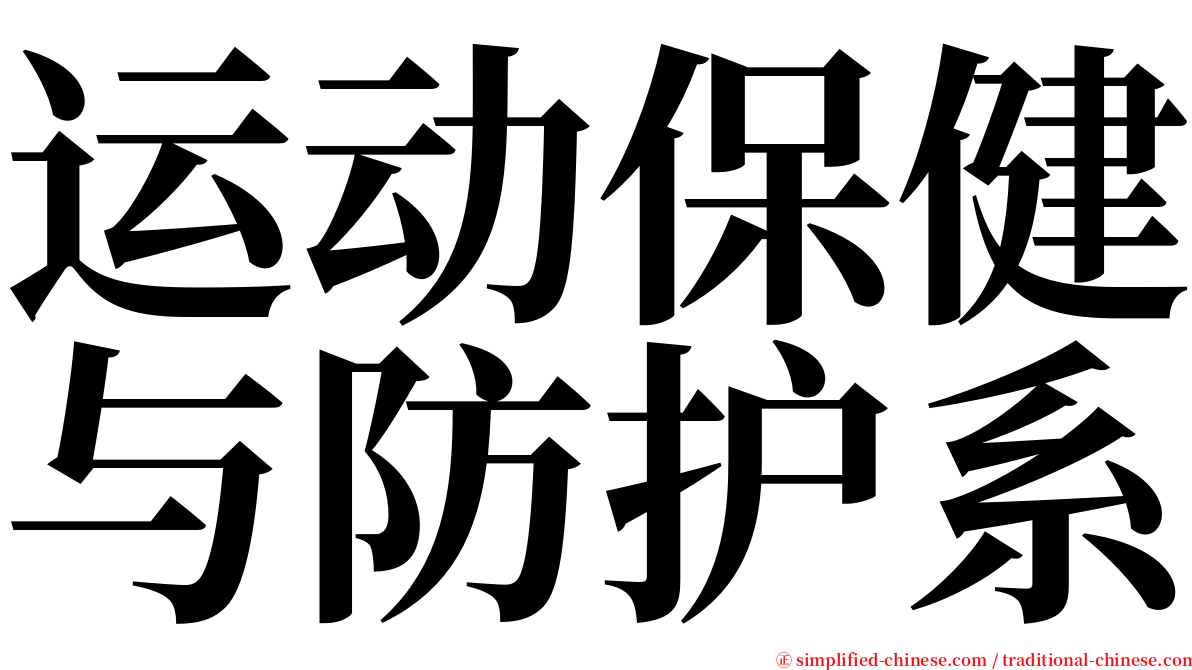 运动保健与防护系 serif font