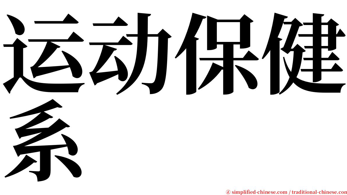 运动保健系 serif font