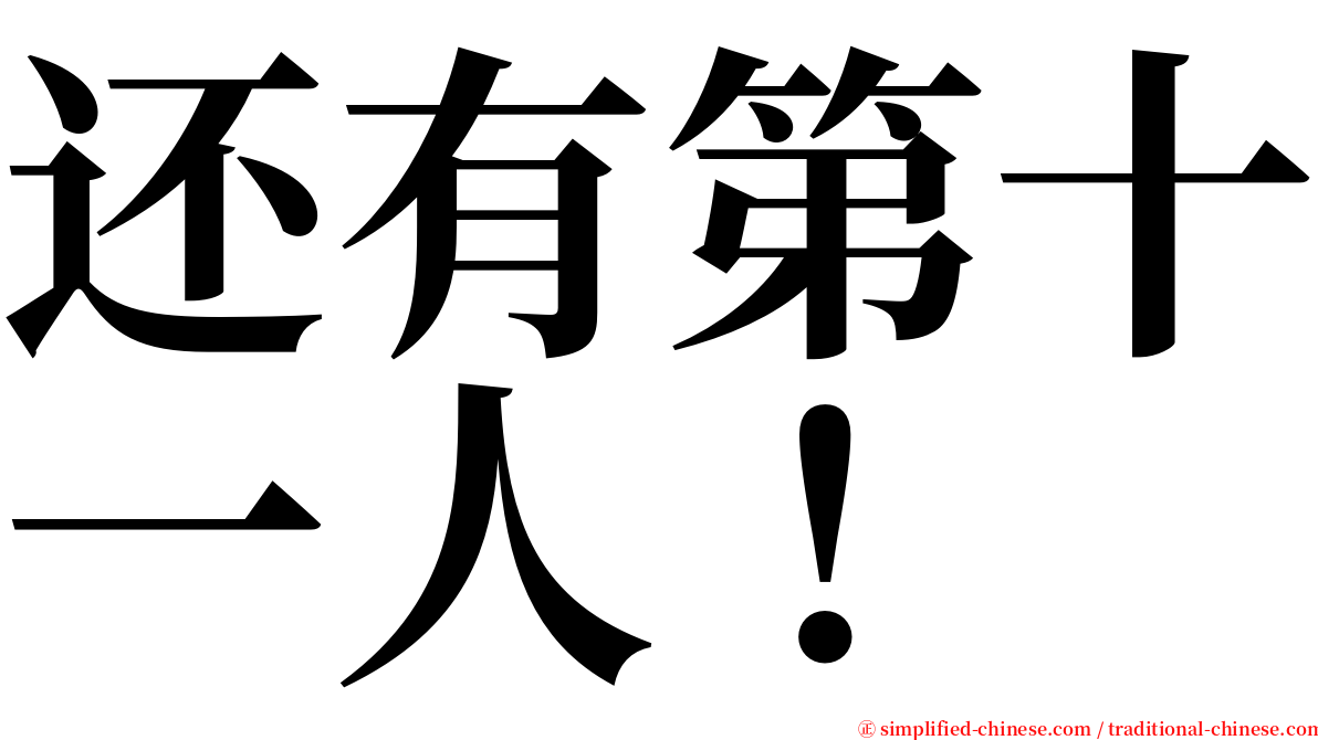 还有第十一人！ serif font