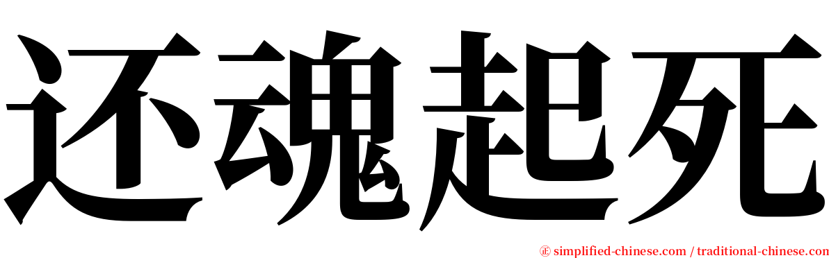 还魂起死 serif font