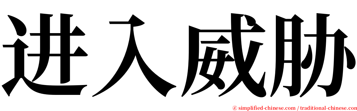 进入威胁 serif font