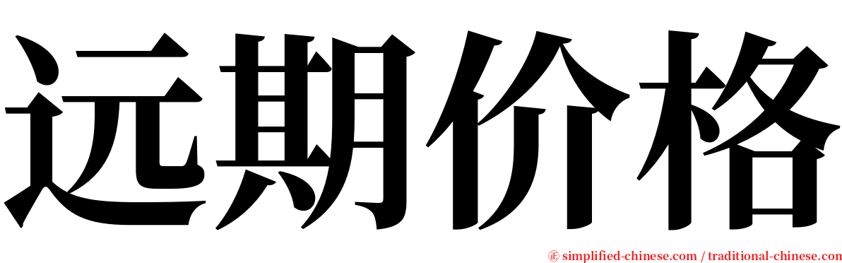 远期价格 serif font