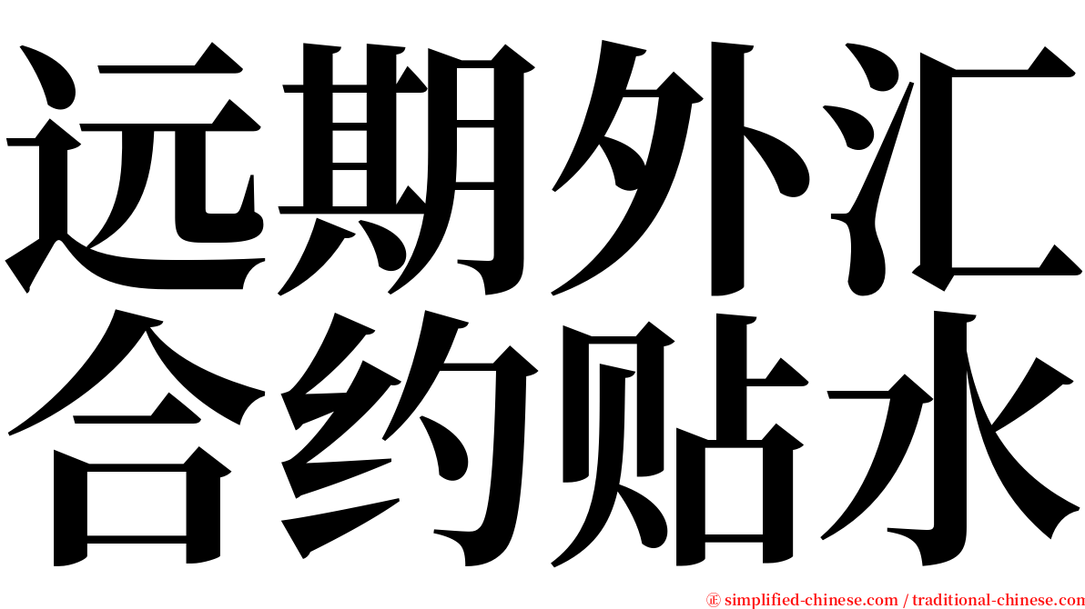 远期外汇合约贴水 serif font