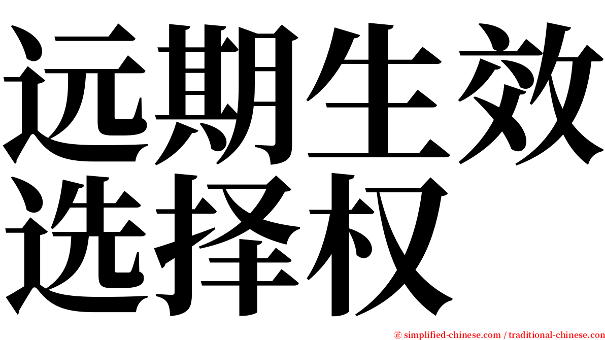 远期生效选择权 serif font