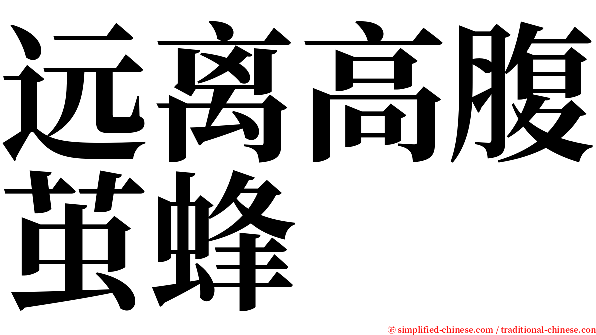 远离高腹茧蜂 serif font