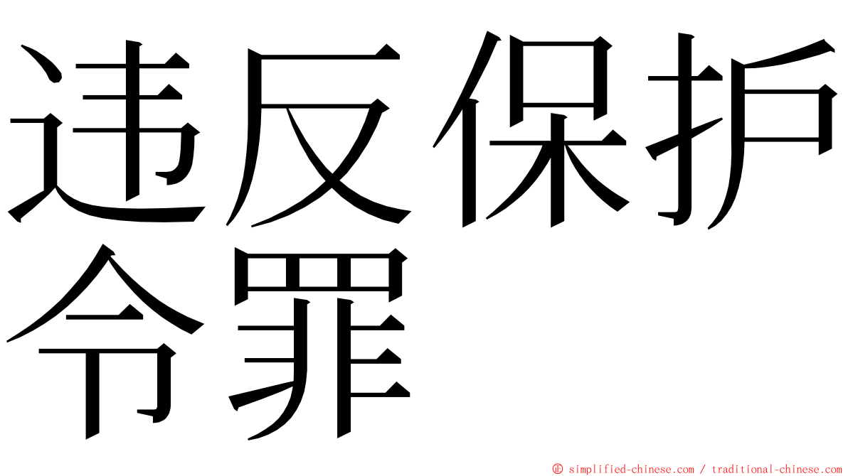 违反保护令罪 ming font