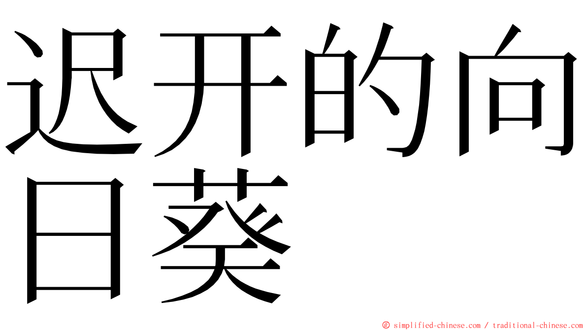 迟开的向日葵 ming font