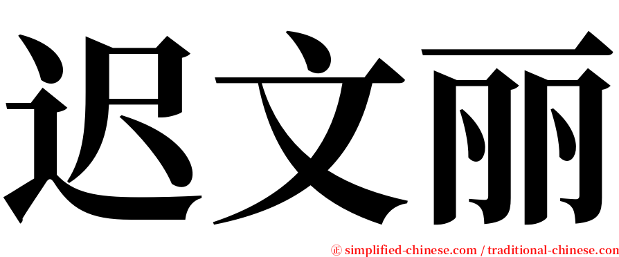 迟文丽 serif font