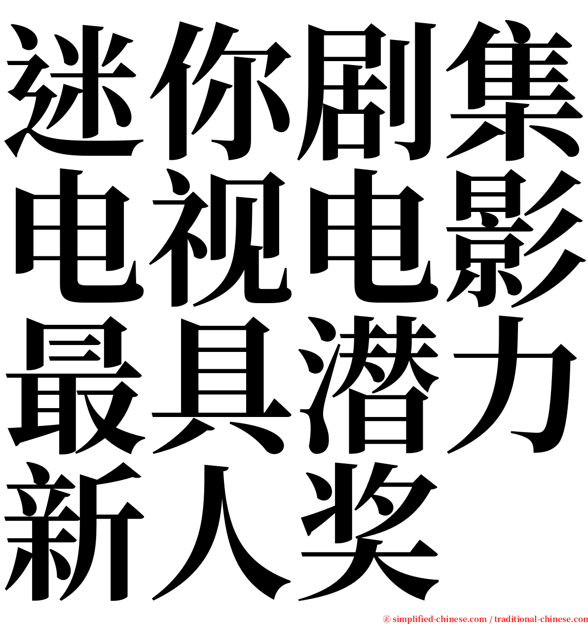 迷你剧集电视电影最具潜力新人奖 serif font