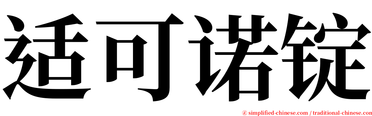 适可诺锭 serif font
