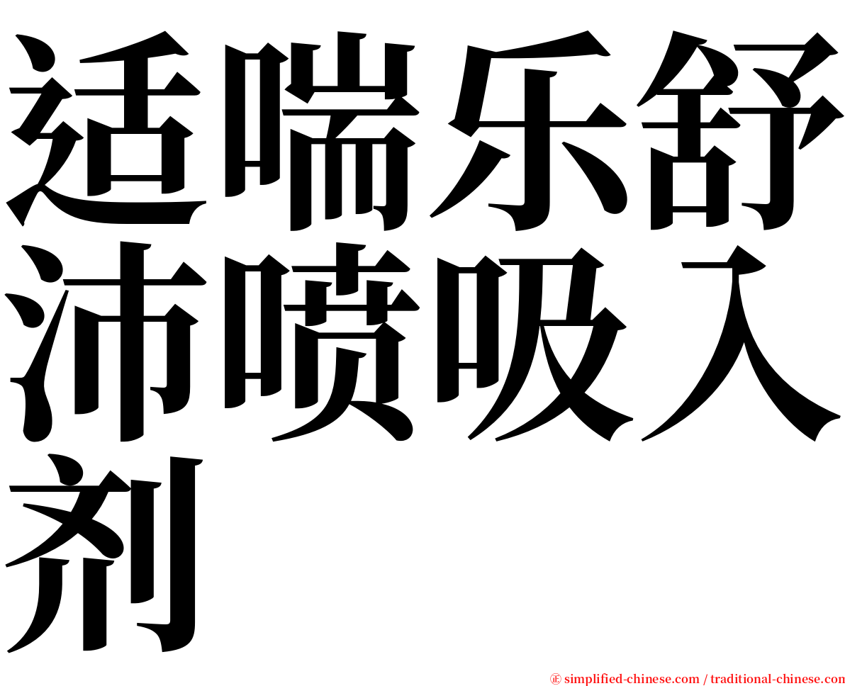 适喘乐舒沛喷吸入剂 serif font
