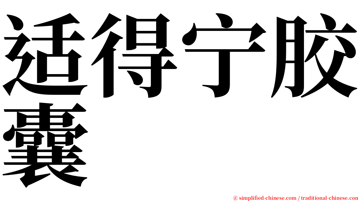 适得宁胶囊 serif font