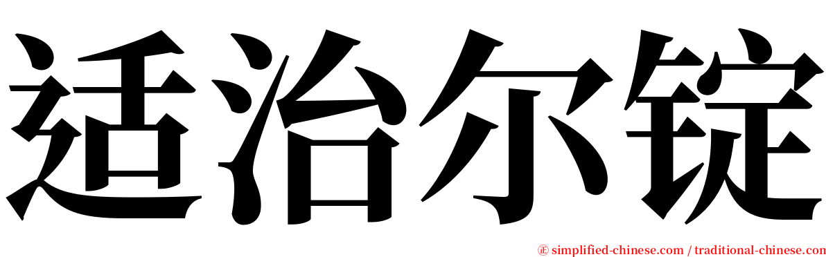 适治尔锭 serif font
