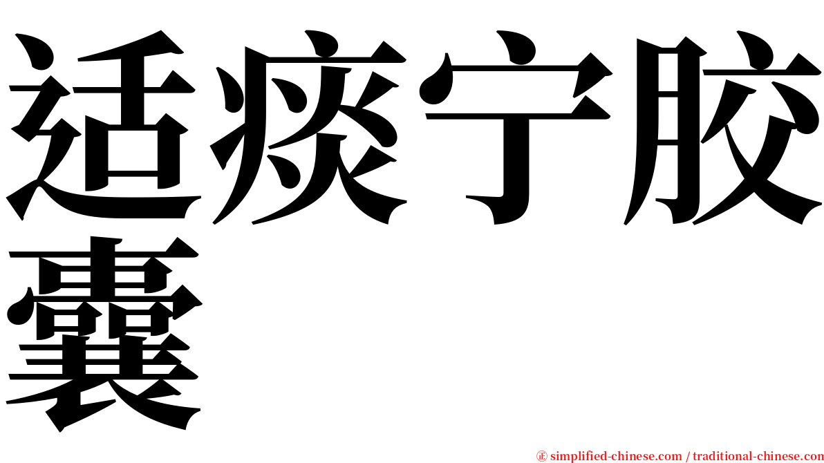 适痰宁胶囊 serif font