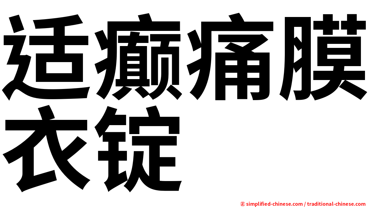 适癫痛膜衣锭