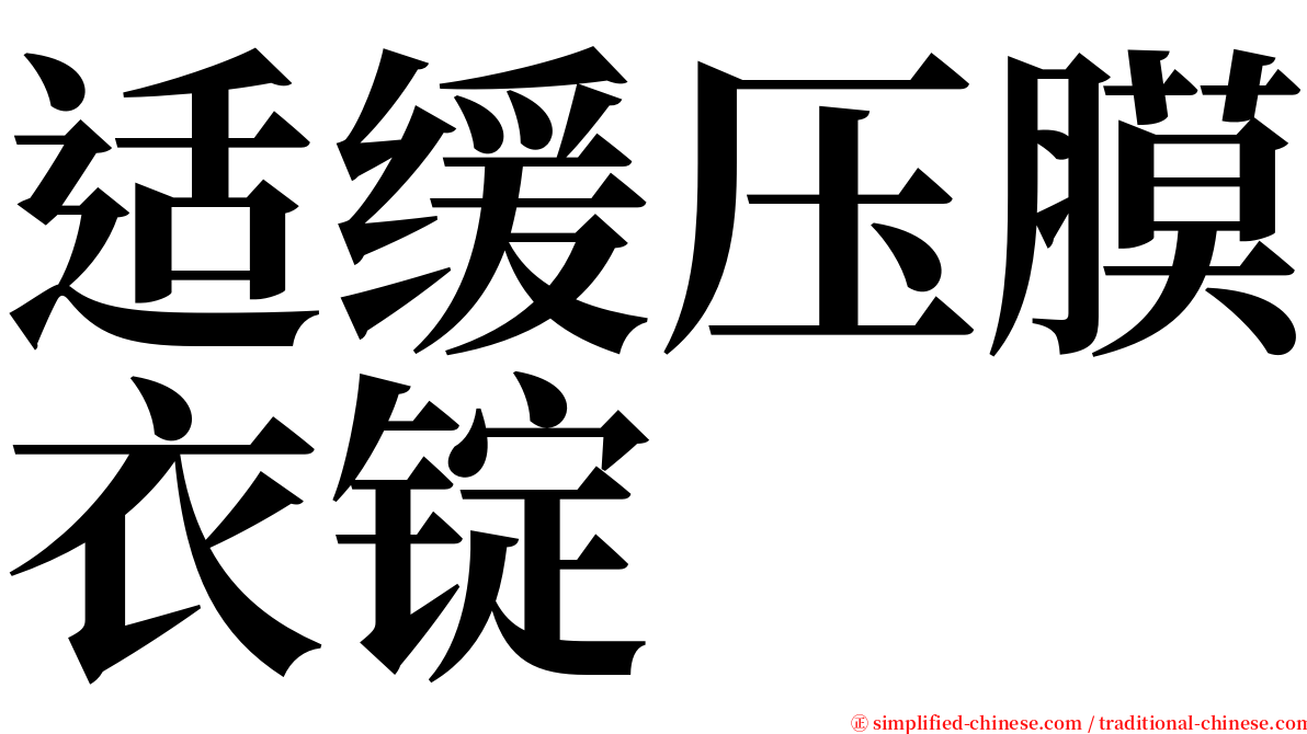适缓压膜衣锭 serif font