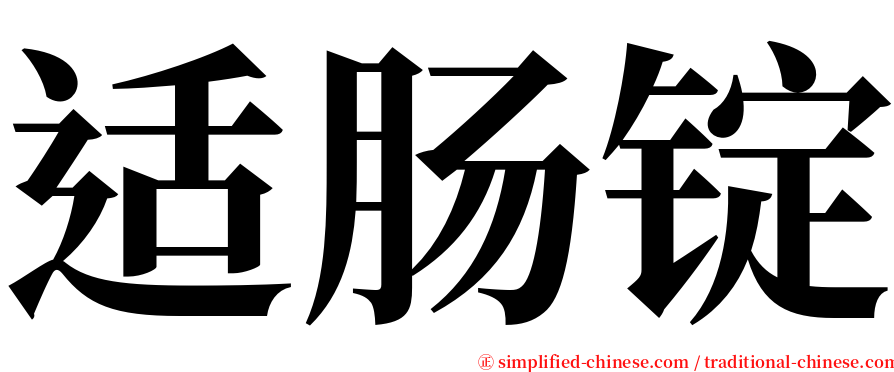 适肠锭 serif font