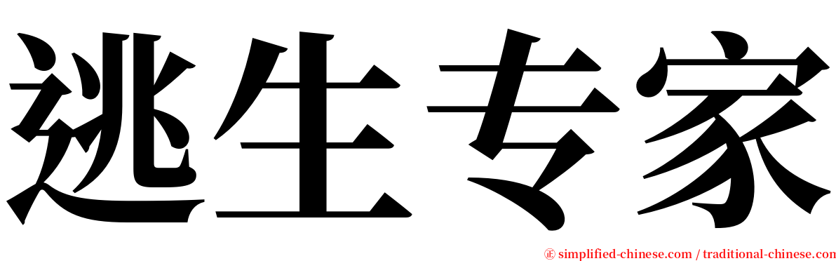 逃生专家 serif font