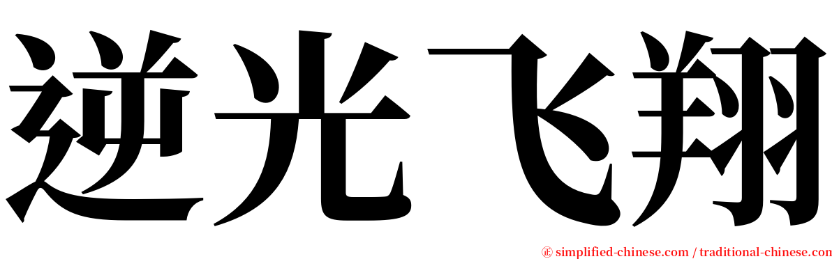 逆光飞翔 serif font